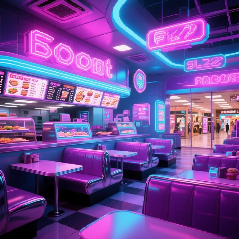 Mall Food Court Retro Future