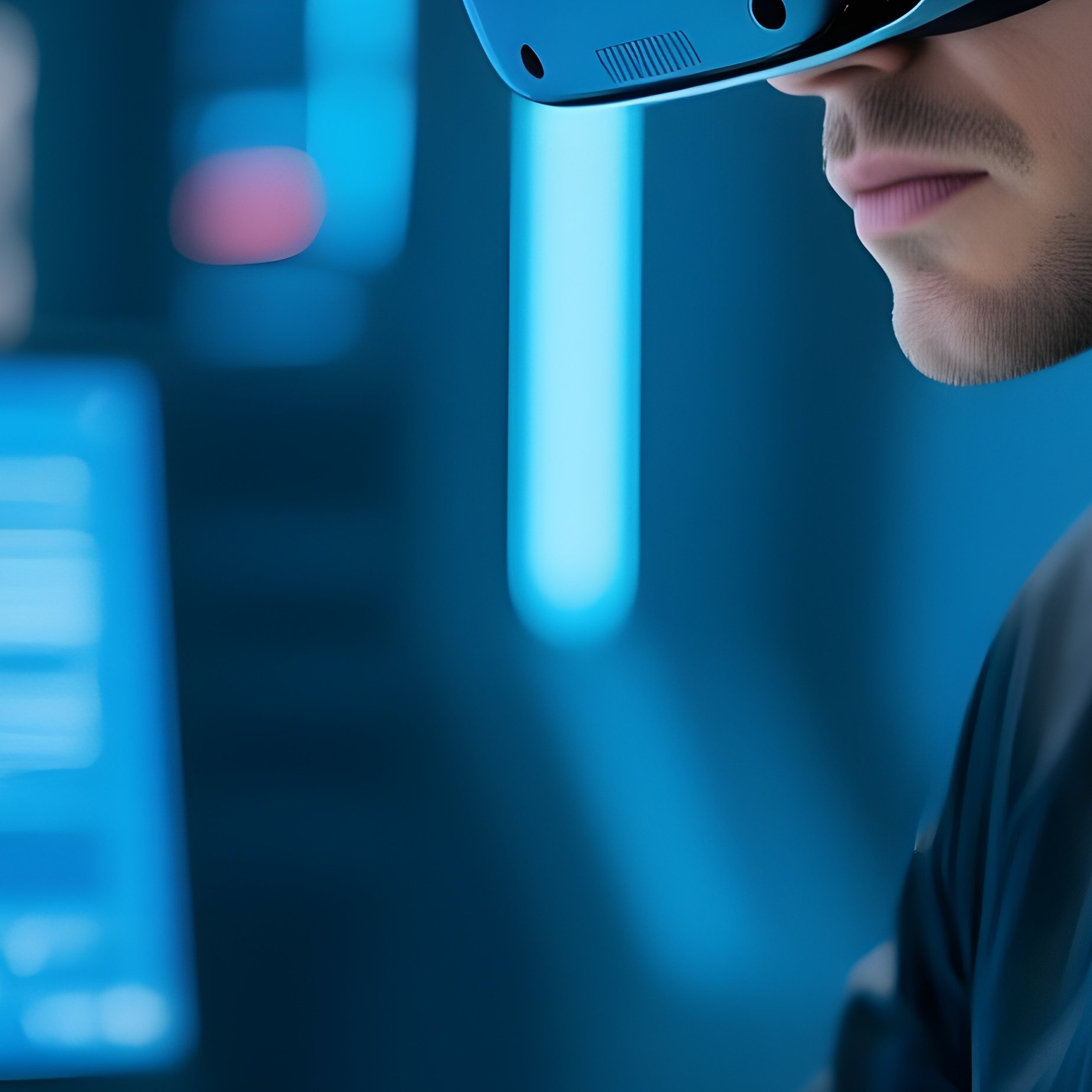 Man Typing Code Photorealistic Science Fiction - Full Resolution Quality Preview