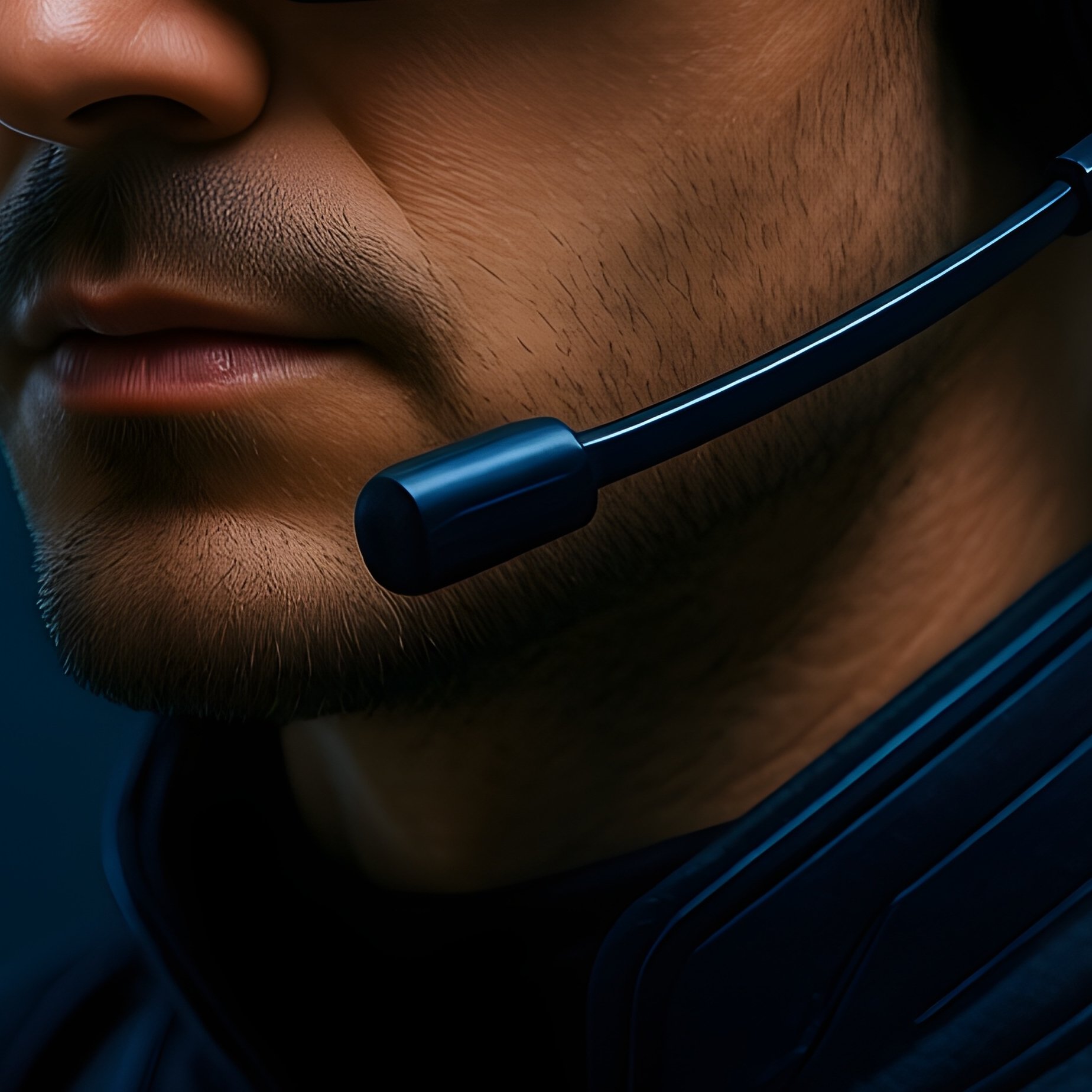 Man With Headset Providing Tech Support Science Fiction - Full Resolution Quality Preview