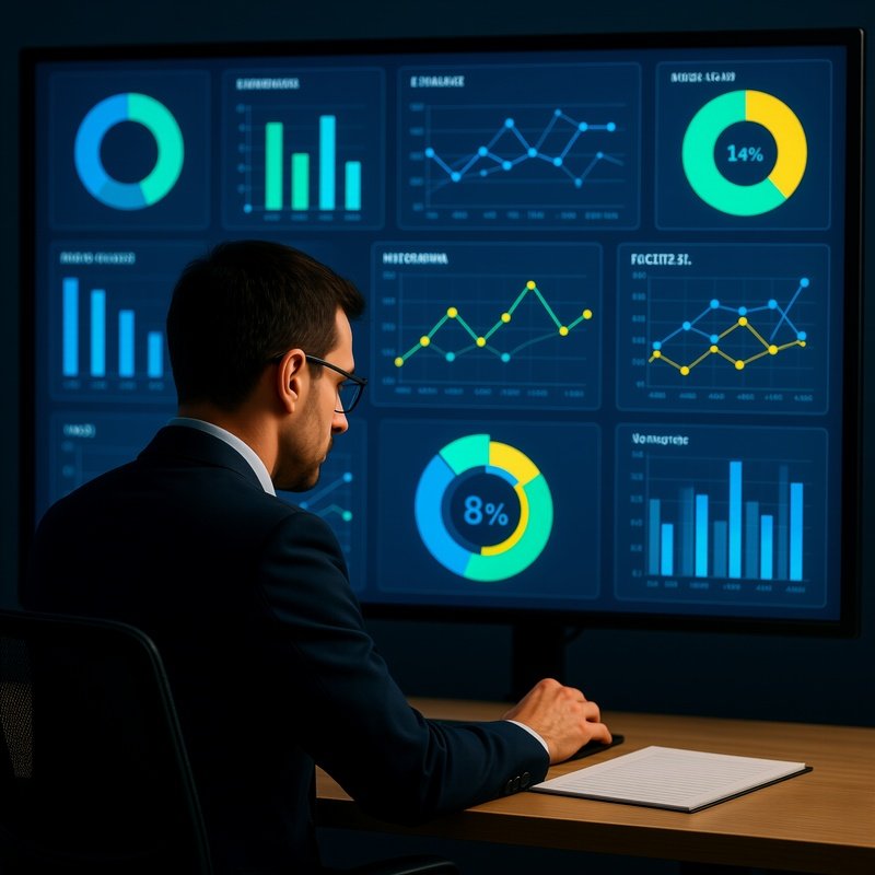 Manager Reviewing Digital Dashboard View