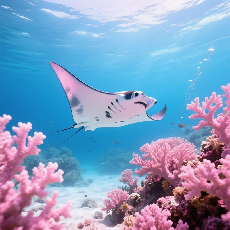 Manta Ray Underwater Image