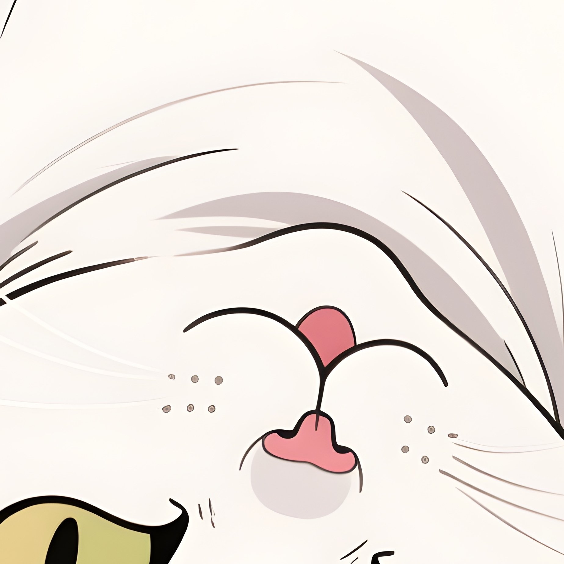 Manx Cat Head Upside Down Lying Back Anime - Full Resolution Quality Preview