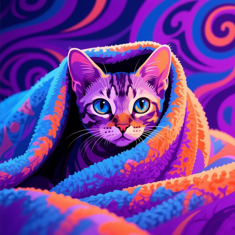 Manx Cat Spying Blanket