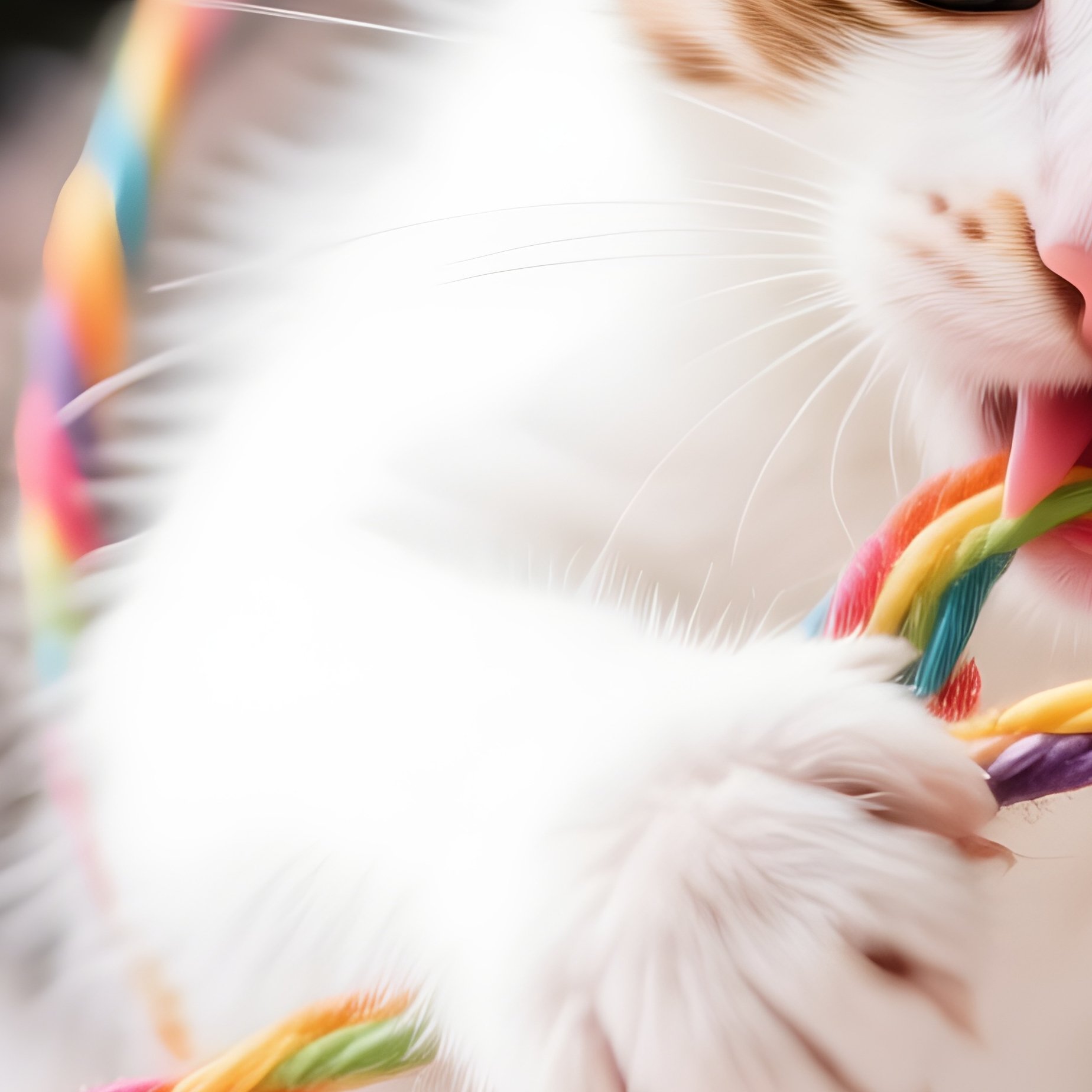 Manx Cat Tangled String Ribbon - Full Resolution Quality Preview