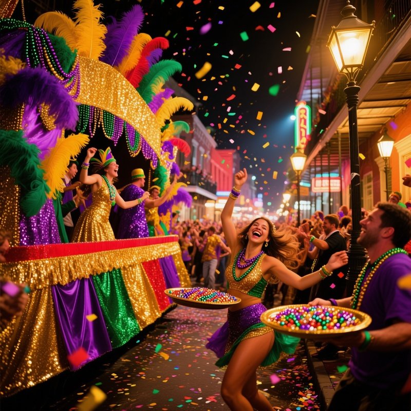 Mardi Gras Parade Bourbon Street