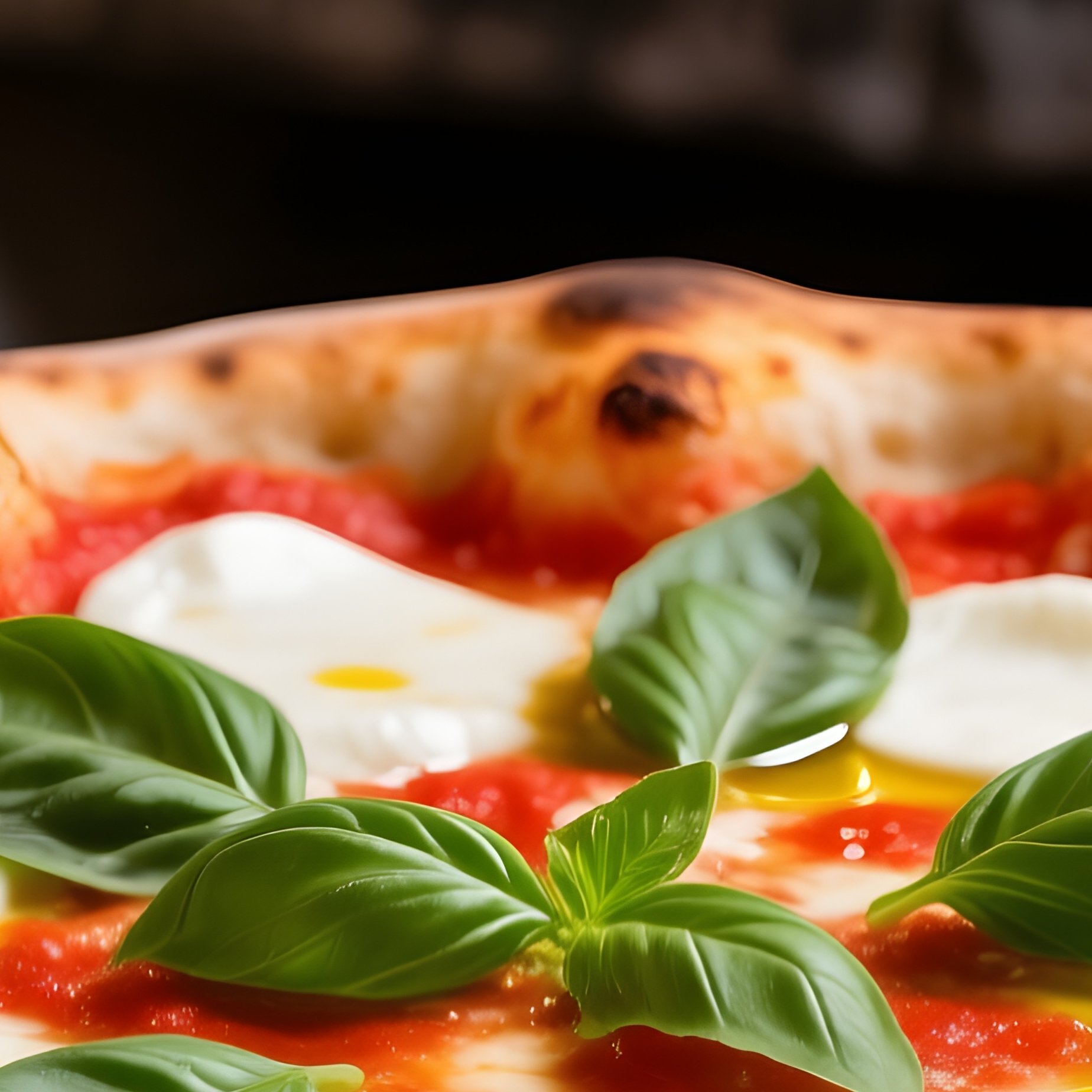 Margherita Pizza Wood Fired Dough San Marzano Tomato Sauce Fresh Mozzarella Basil Leaves Extra Virgin Olive Oil - Full Resolution Quality Preview