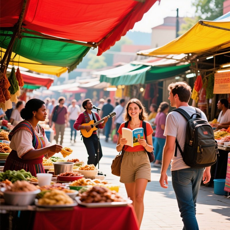 Market Place Travelers With Social Diversity
