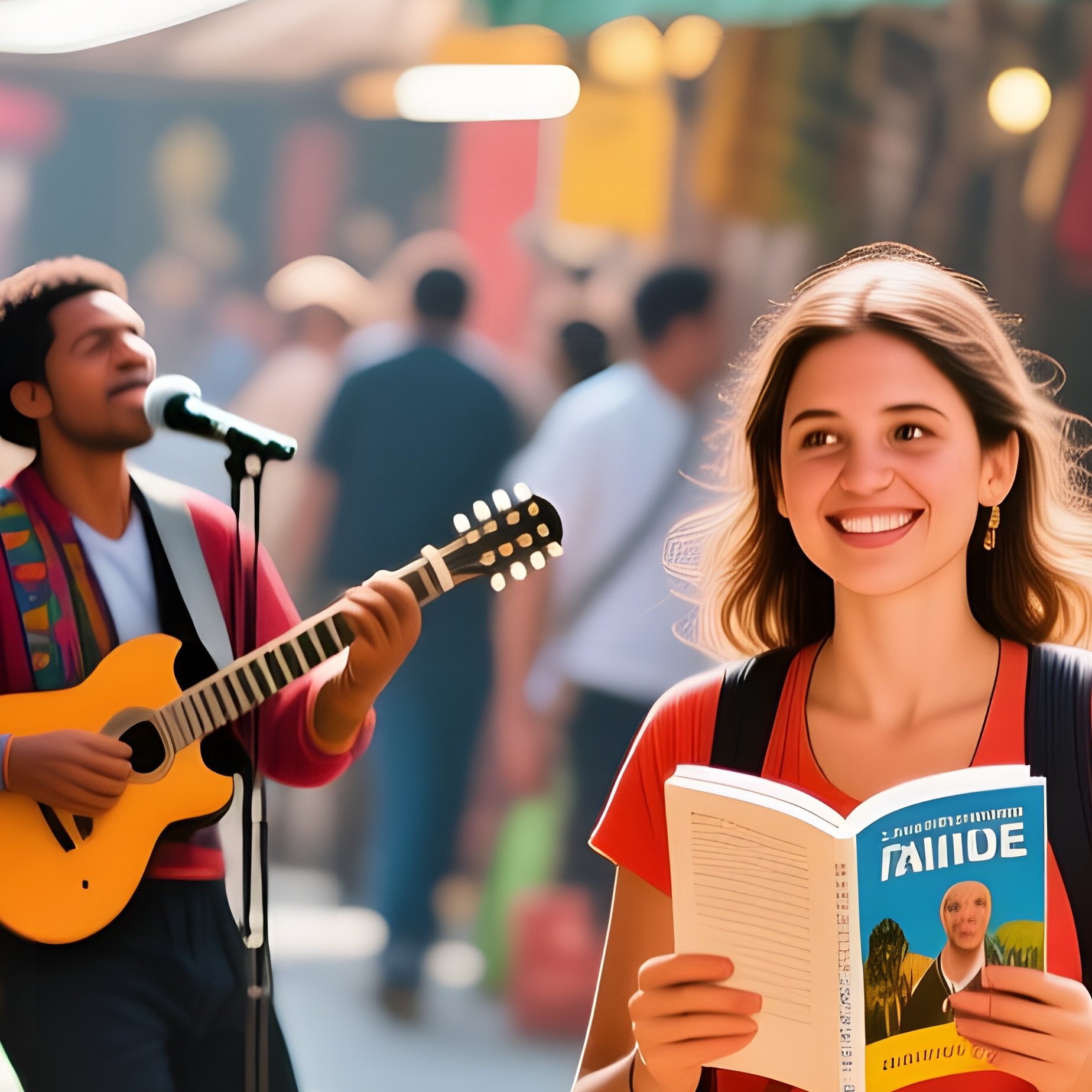 Market Place Travelers With Social Diversity - Full Resolution Quality Preview