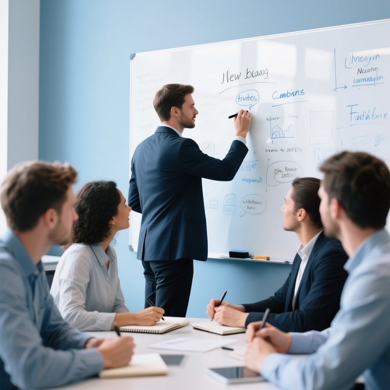 Marketing Team Reviewing Campaign Ideas