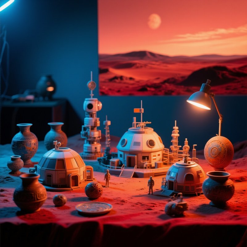 Mars Colony Domes At Dusk 4