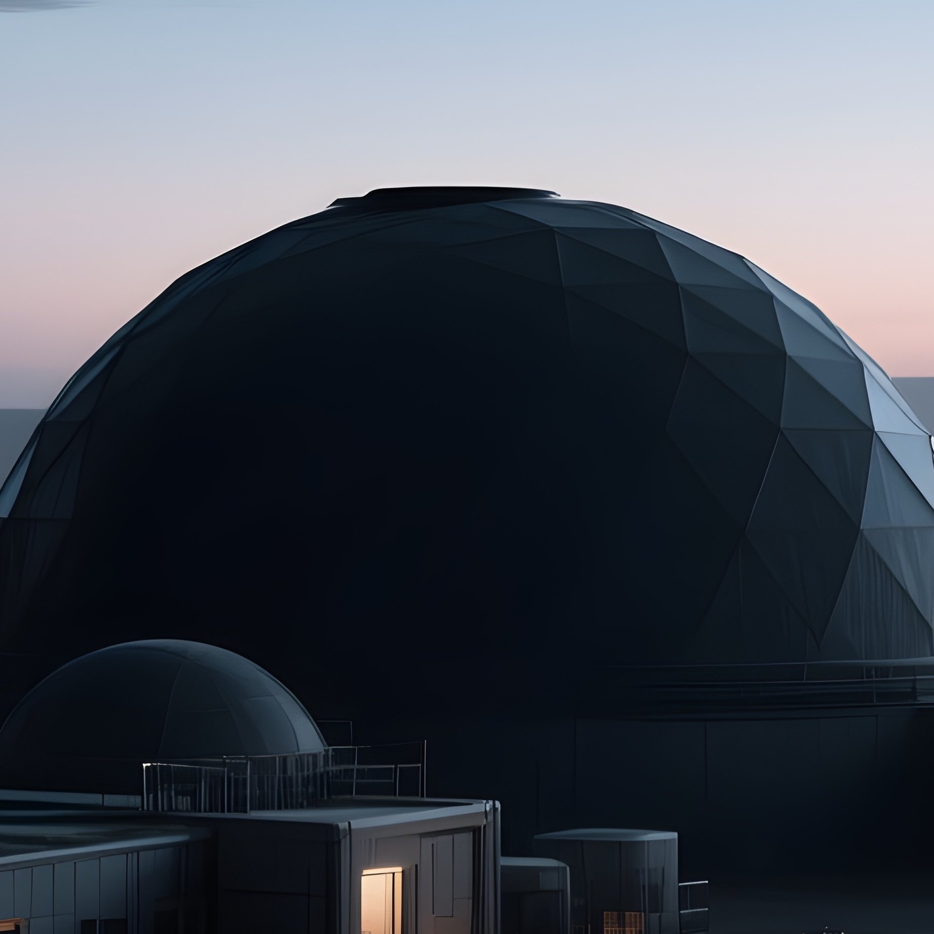 Mars Colony Domes At Dusk 5 - Full Resolution Quality Preview