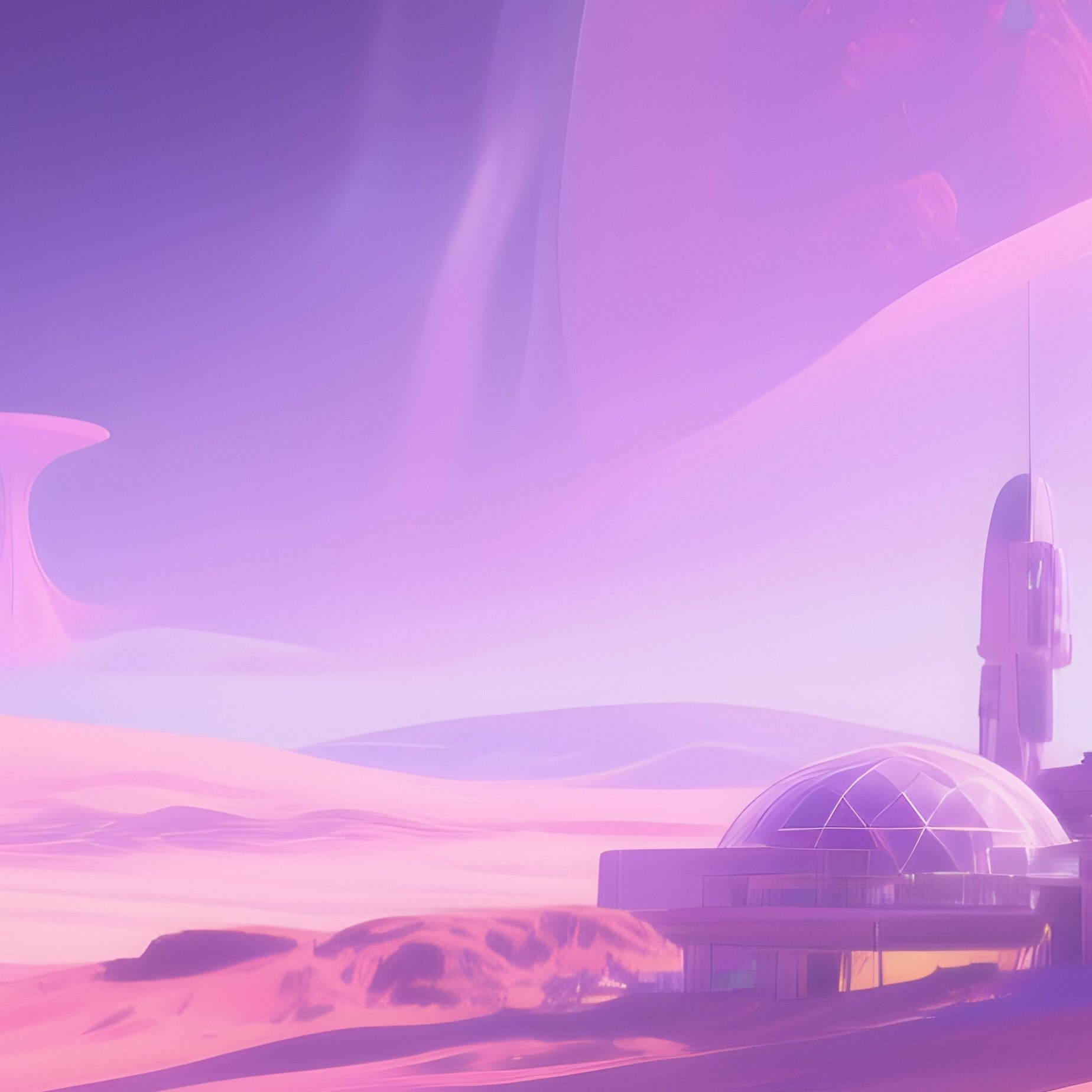 Mars Colony Domes At Dusk 6 - Full Resolution Quality Preview