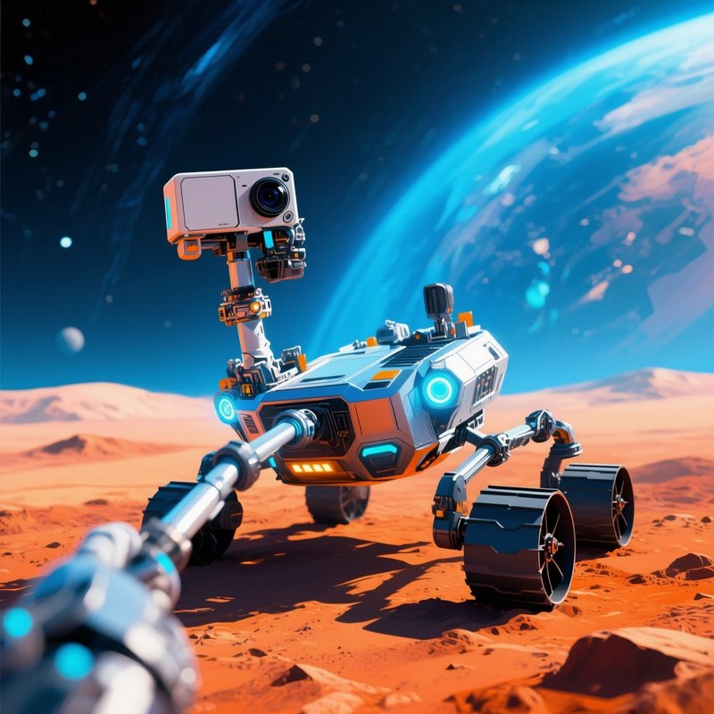 Mars Rover Selfie Digital Art Concept