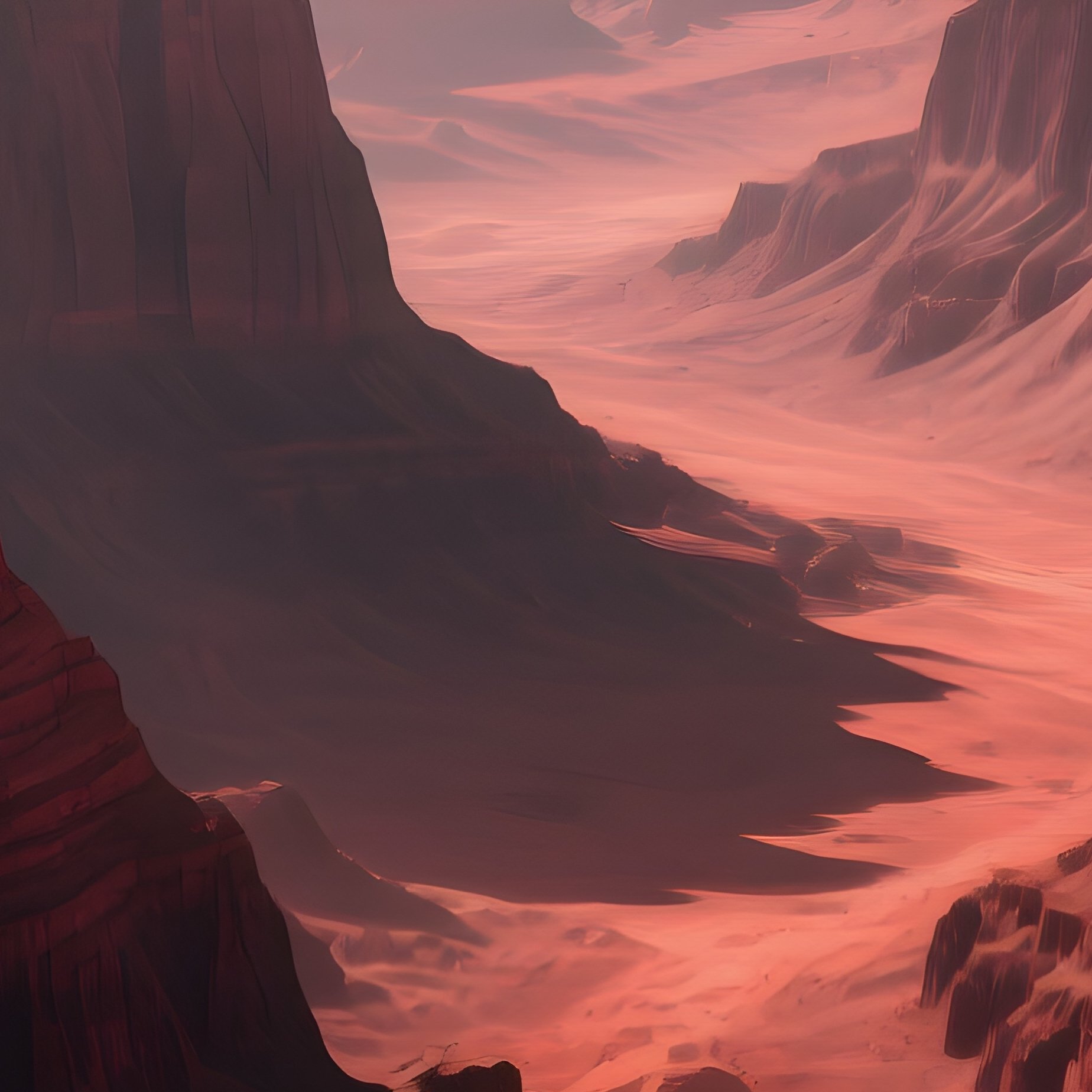 Martian Canyon Panorama - Full Resolution Quality Preview