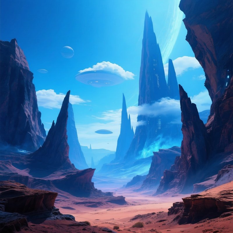 Martian Canyon Panorama Fantasy Art