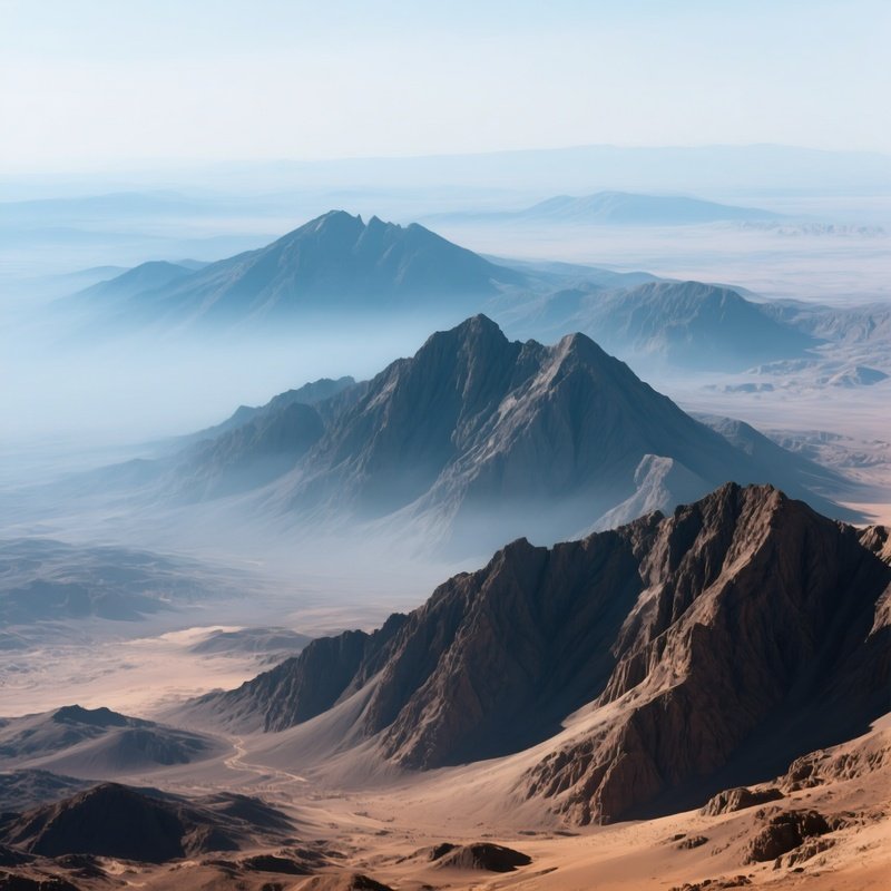 Martian Mountain View Photographic Realism