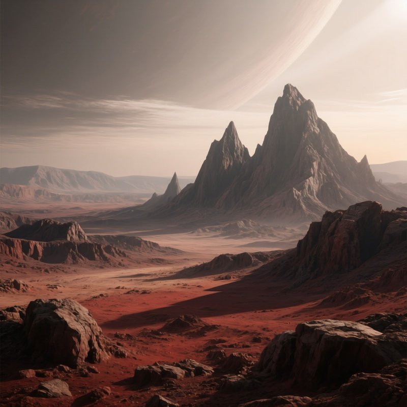 Martian Mountain View Sci Fi Scenery