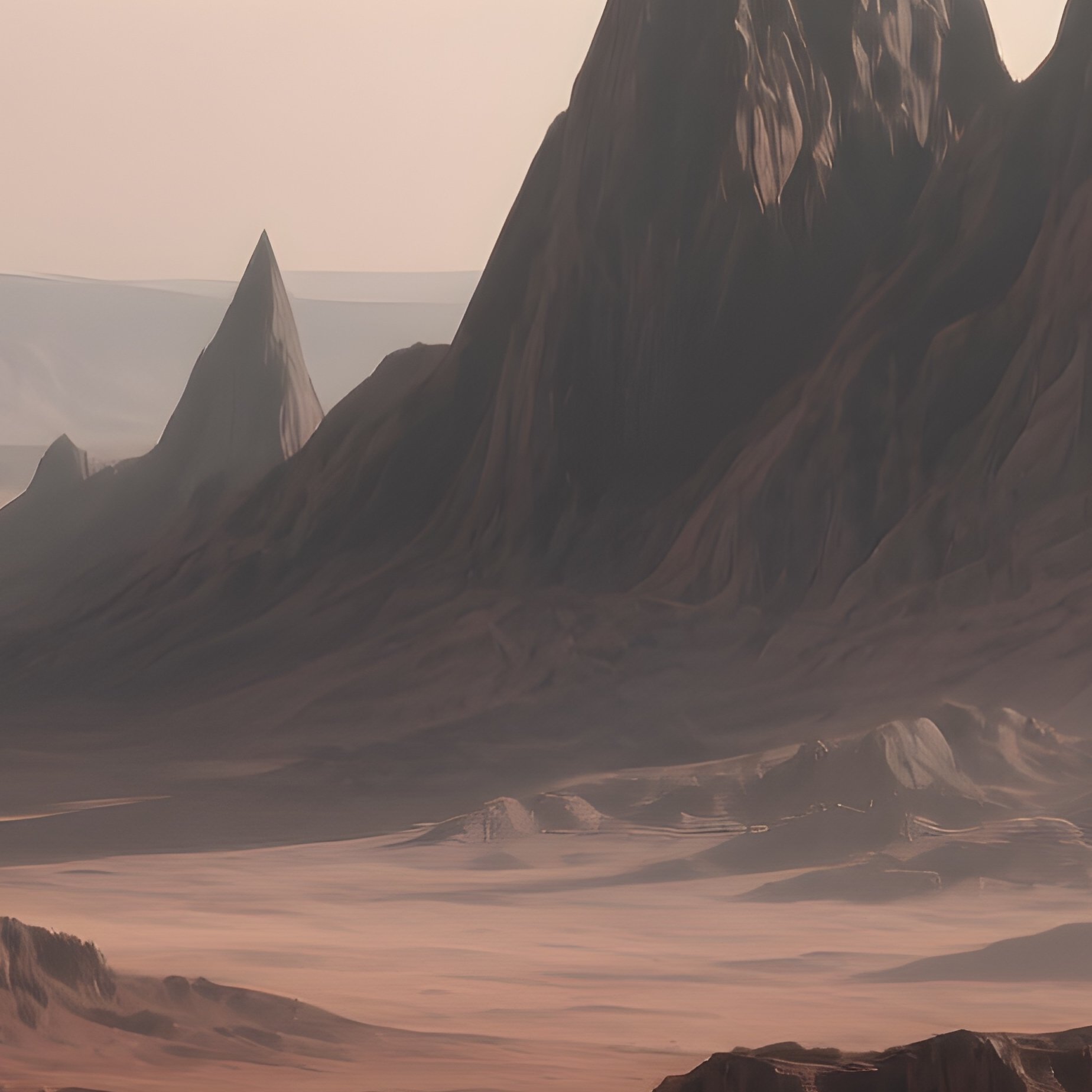 Martian Mountain View Sci Fi Scenery - Full Resolution Quality Preview