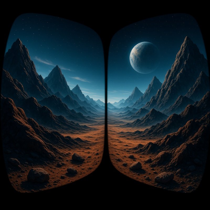 Martian Mountain View Virtual Reality