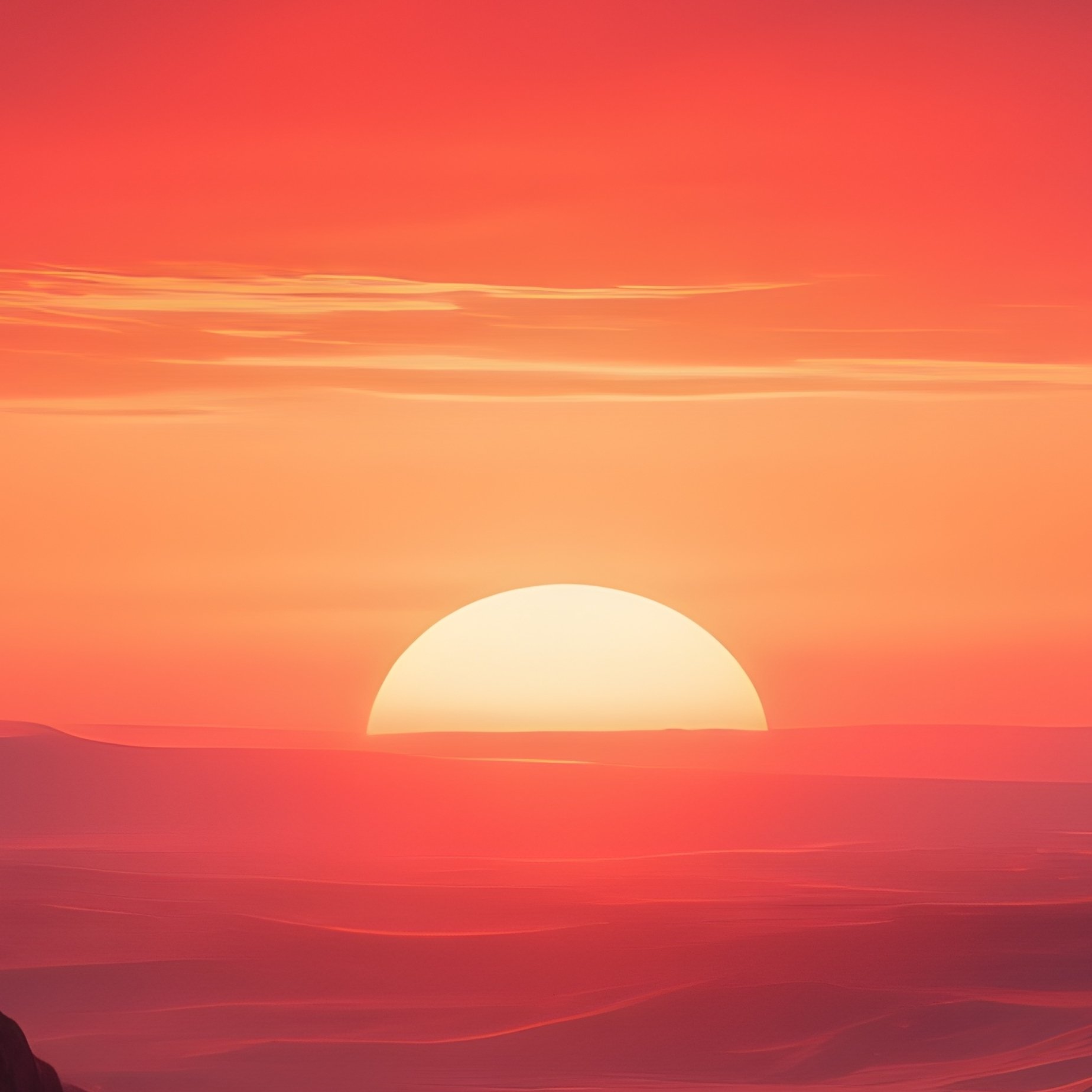 Martian Sunset Over Horizon Science Fiction - Full Resolution Quality Preview