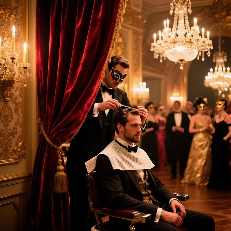 Masquerade Ball Side Part Haircut