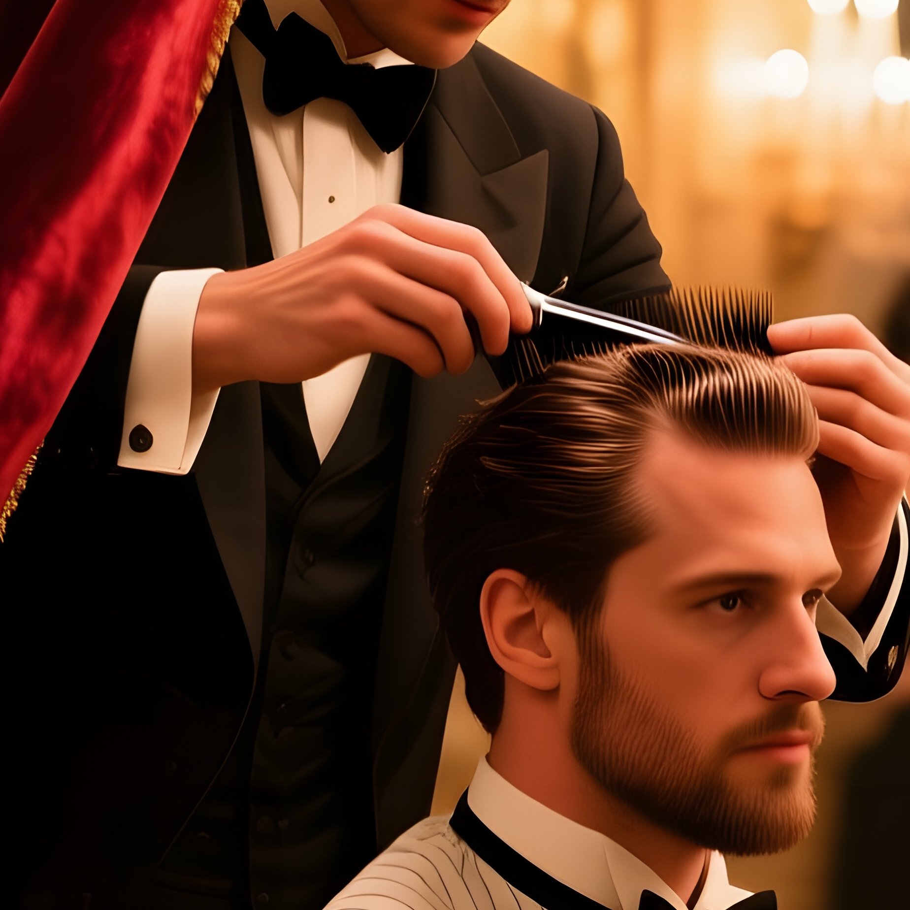 Masquerade Ball Side Part Haircut - Full Resolution Quality Preview