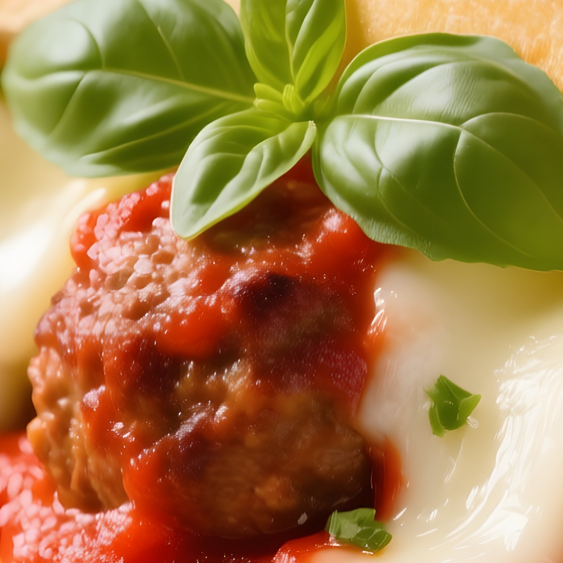Meatball Sub Baguette With Meatballs Marinarasauce And Mozzarella - Full Resolution Quality Preview