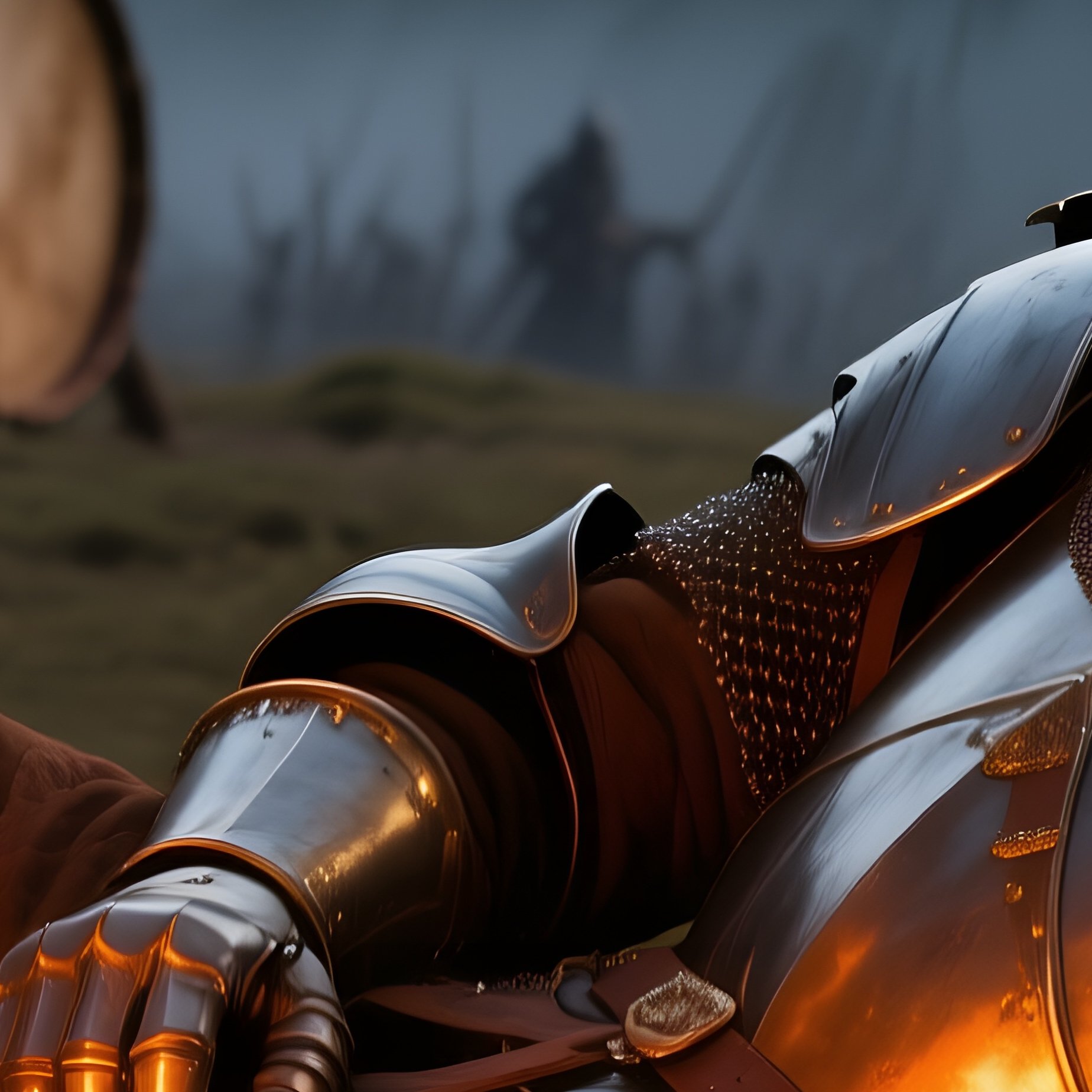 Medieval Knight By Campfire With War Drums - Full Resolution Quality Preview