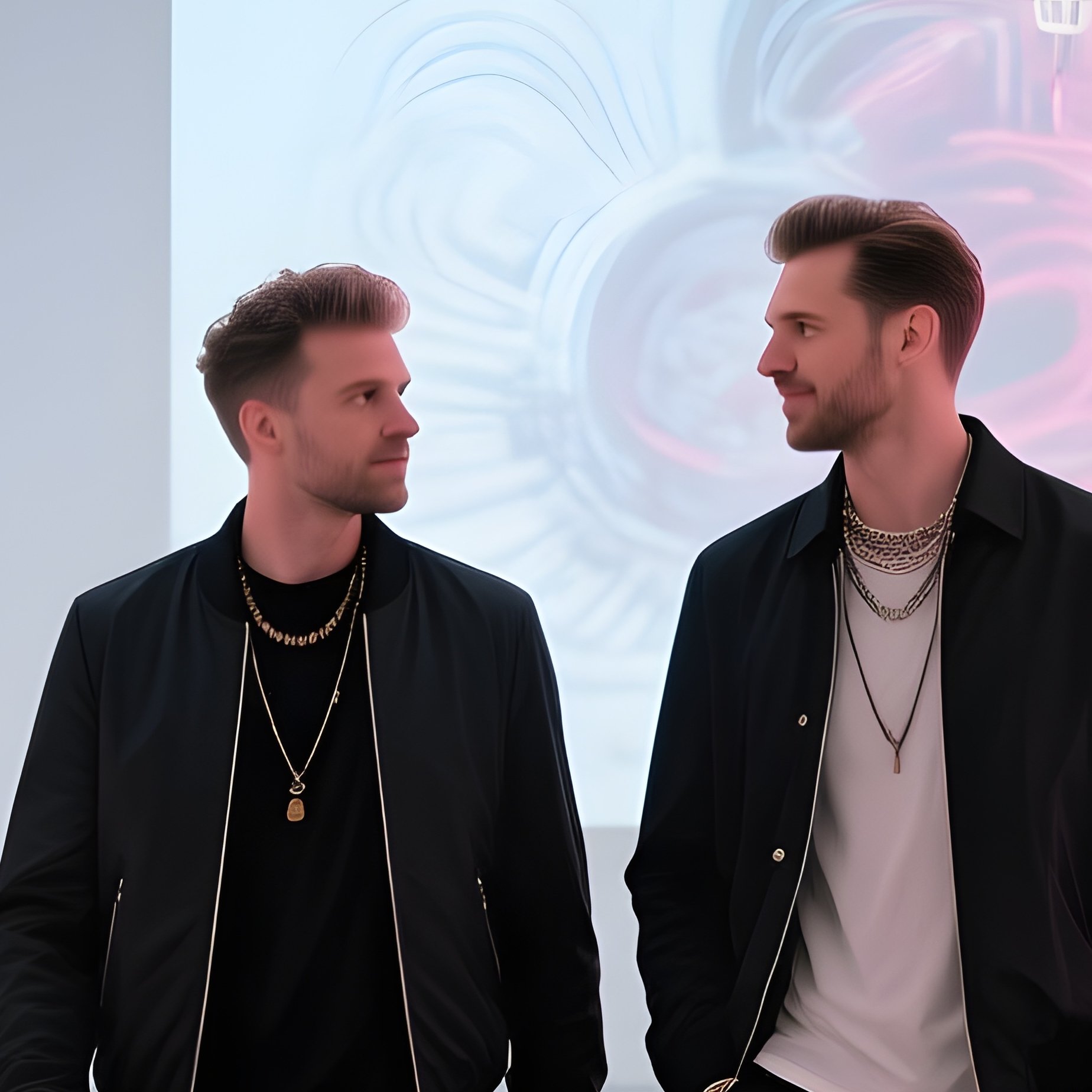 Men Walking Through Urban Art Gallery - Full Resolution Quality Preview