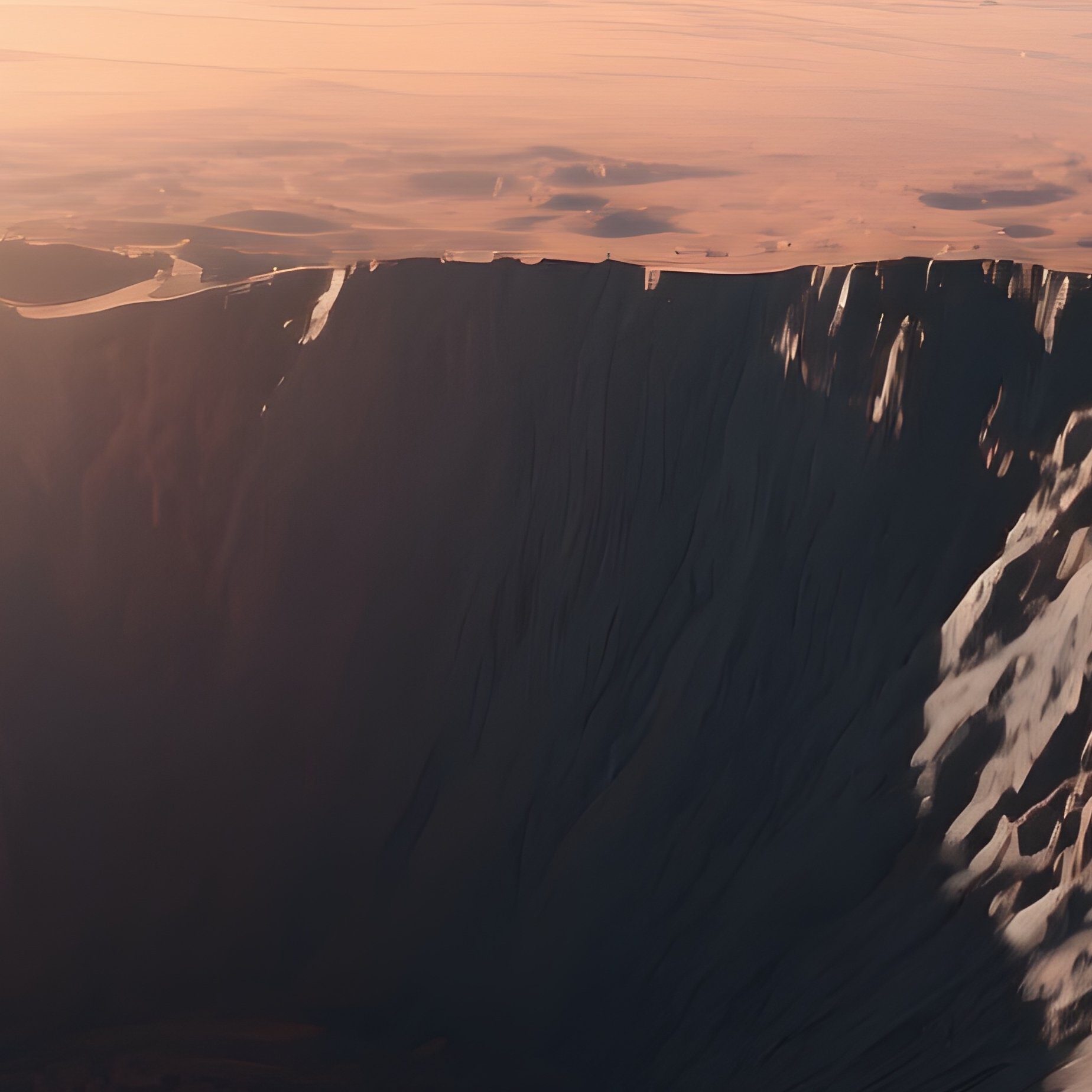 Mercury Dawn Crater Sunlight - Full Resolution Quality Preview