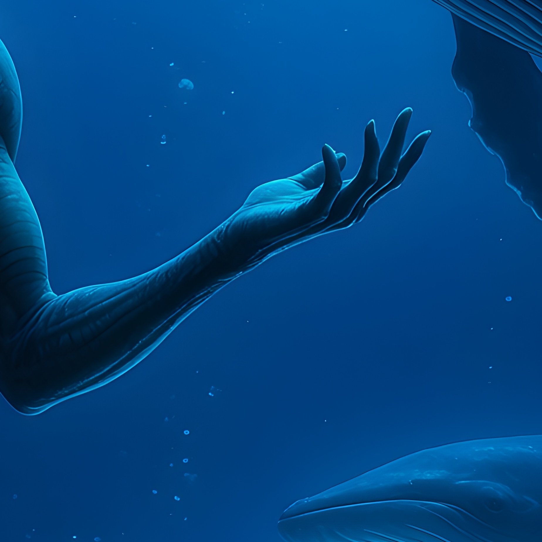Mermaid Singing To Whales Underwater Image 2 - Full Resolution Quality Preview