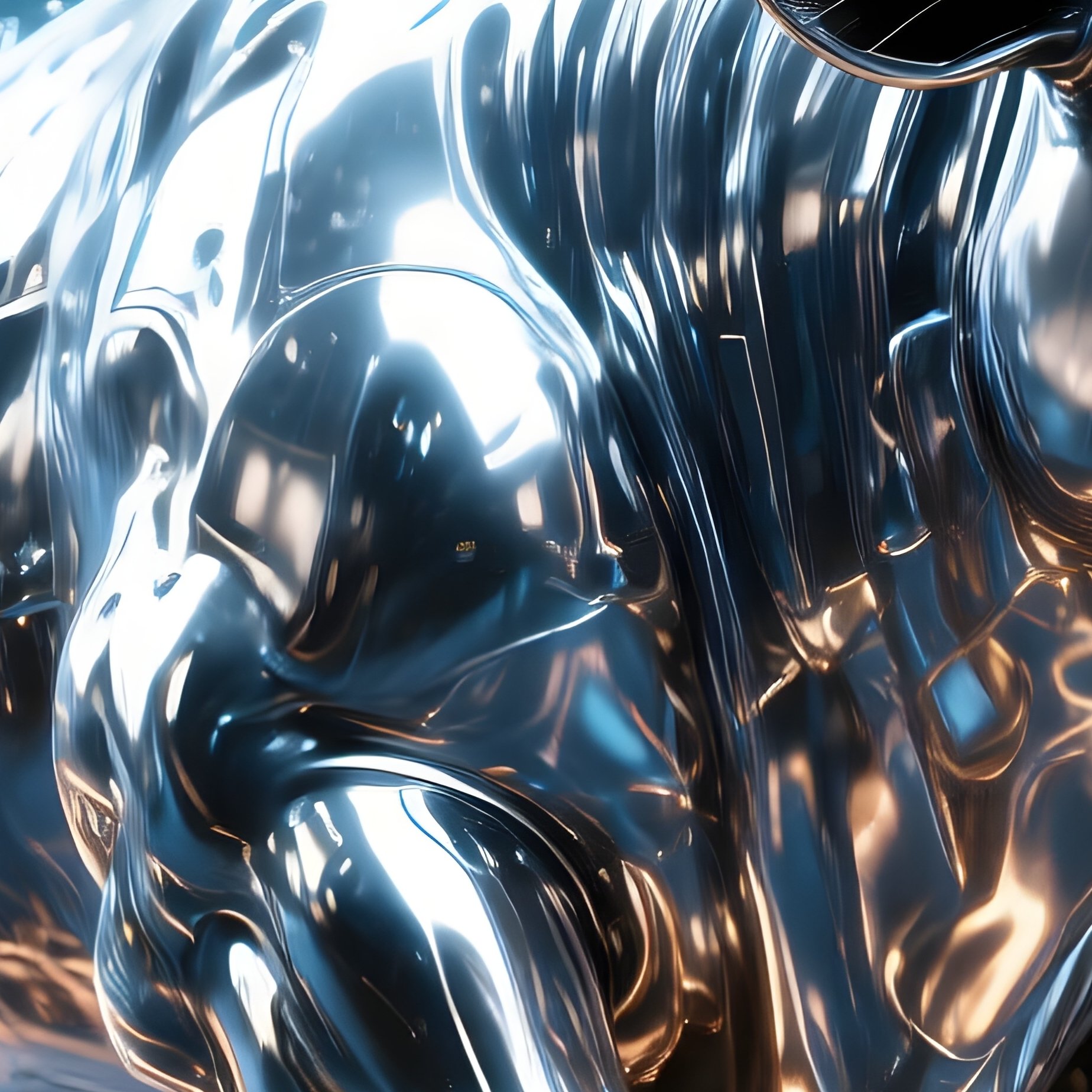 Metallic Bull Charging Under Sparks Digital Rain - Full Resolution Quality Preview