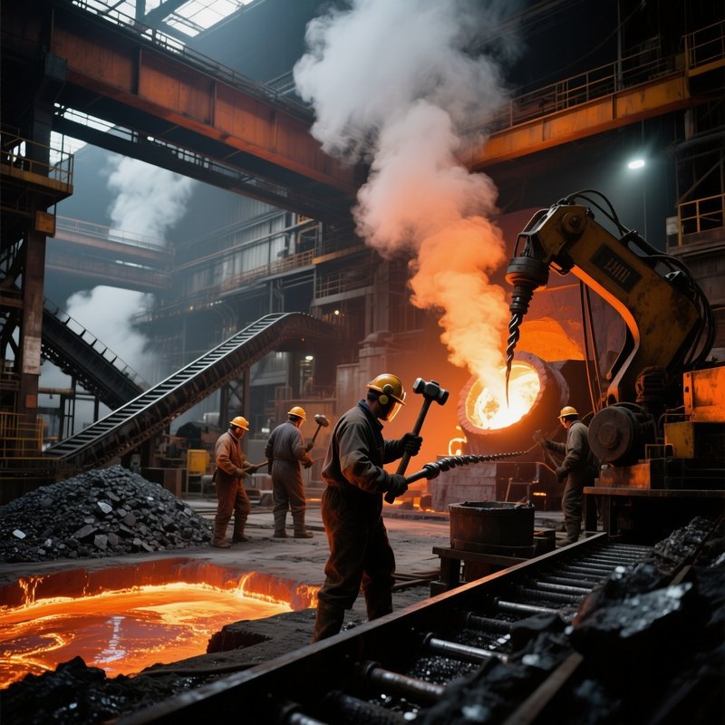 Metalworking And Mining Industrial Scene