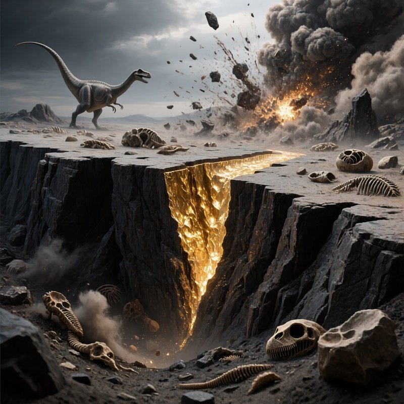 Meteorite Impact K Pg Iridium Layer Artistic Rendering