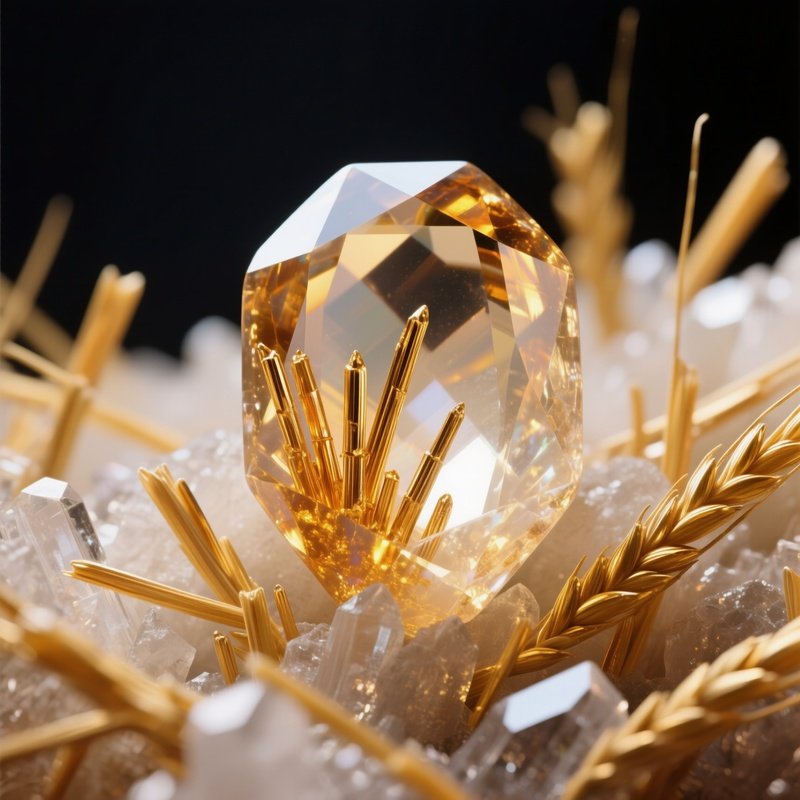 Microscopic Rutile Needles In Gemstone