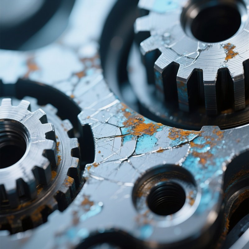 Microscopic View Of Machinery Textures