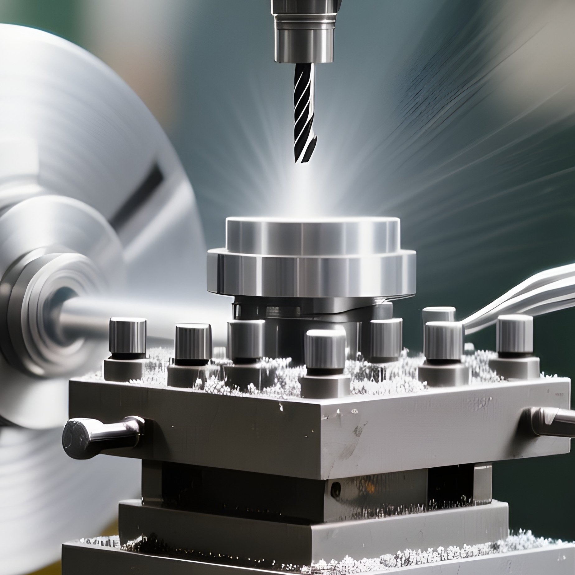 Milling Machine Operation Photorealistic - Full Resolution Quality Preview