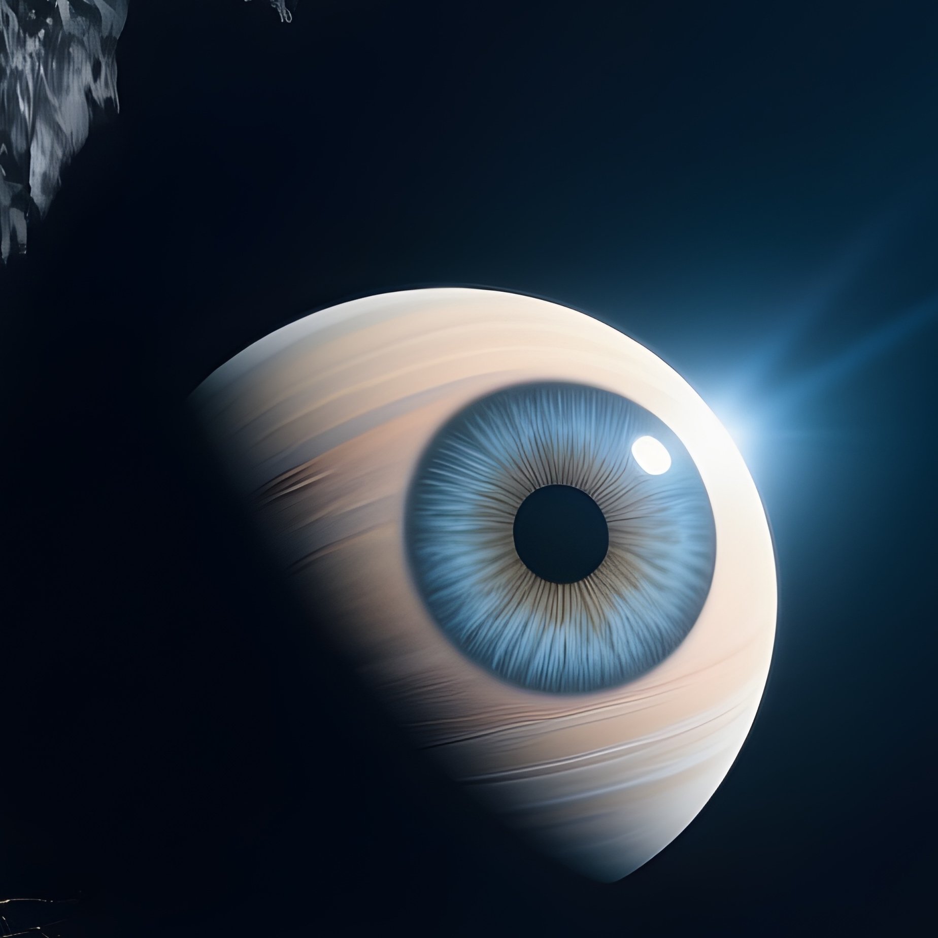 Mimas With Giant Crater Resembling An Enormous Eye - Full Resolution Quality Preview