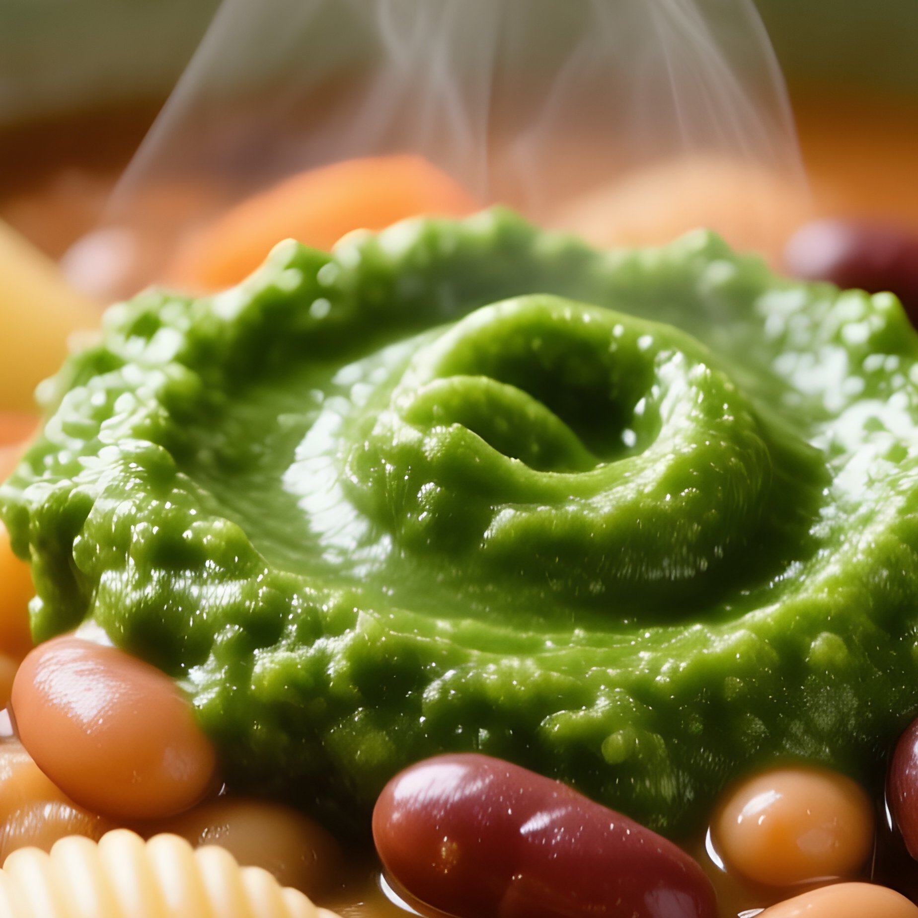 Minestrone Soup With Pesto Swirl - Full Resolution Quality Preview