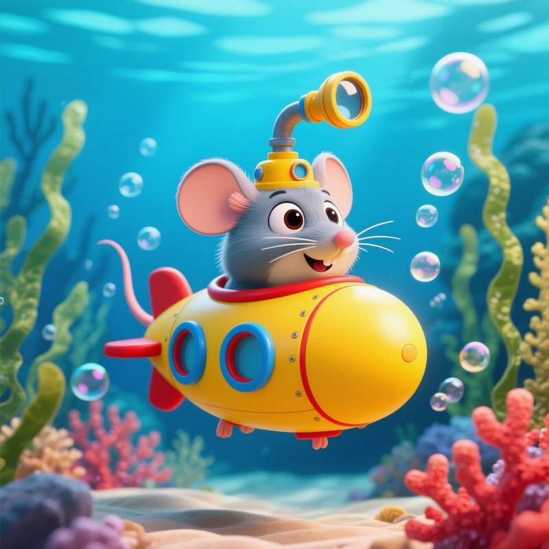 Mini Submarine Yellow Submarine Mouse With Periscope