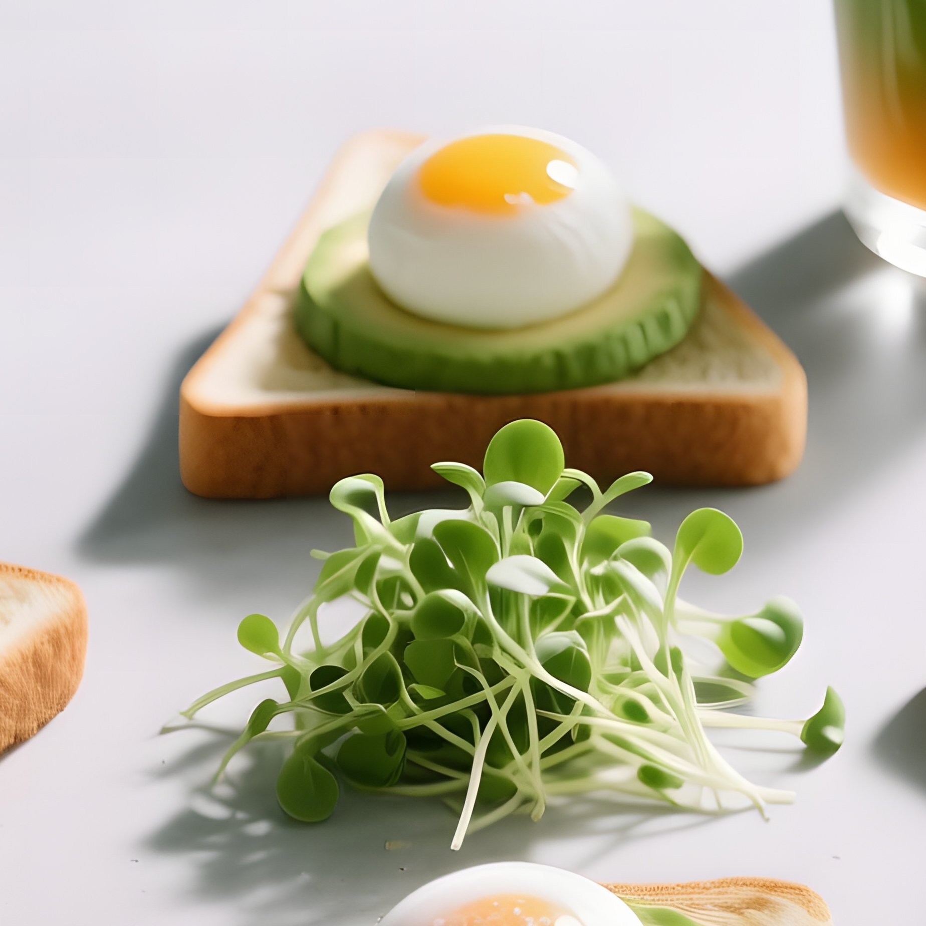 Minimalist Concrete Countertop Avocado Toast Geometric Arrangement - Full Resolution Quality Preview