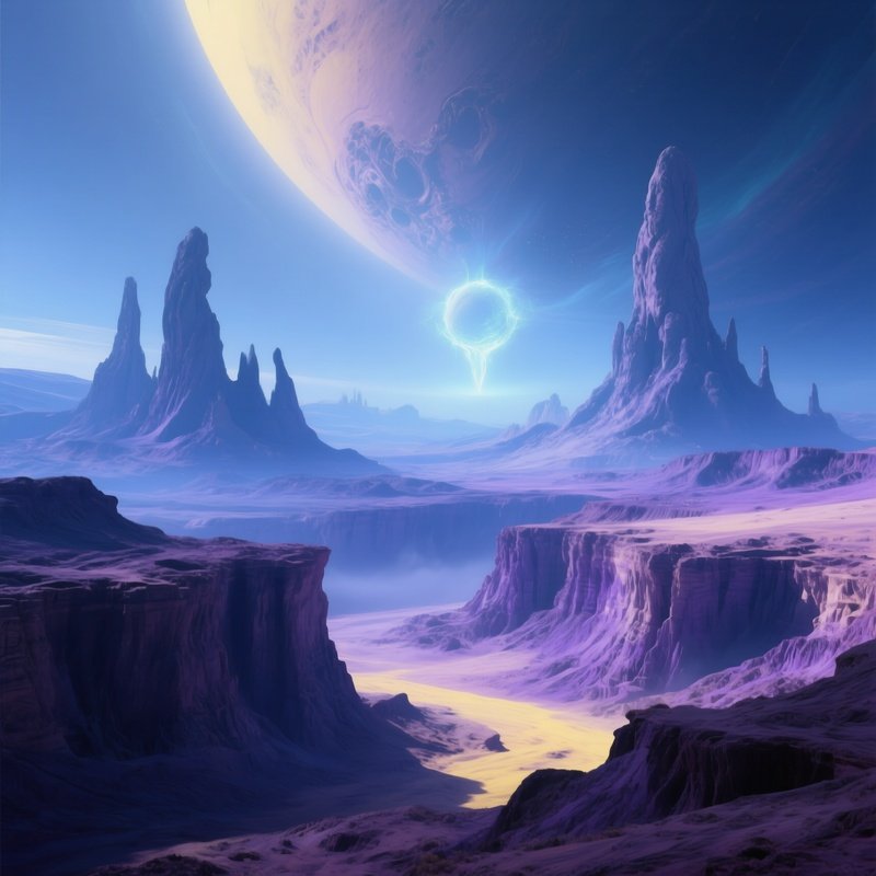 Mirandas Cliffs Twilight Alien Scene