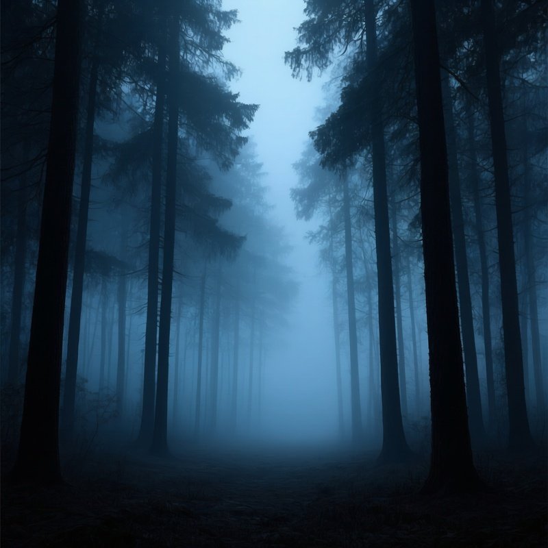 Misty Forest Scene Forest Mist