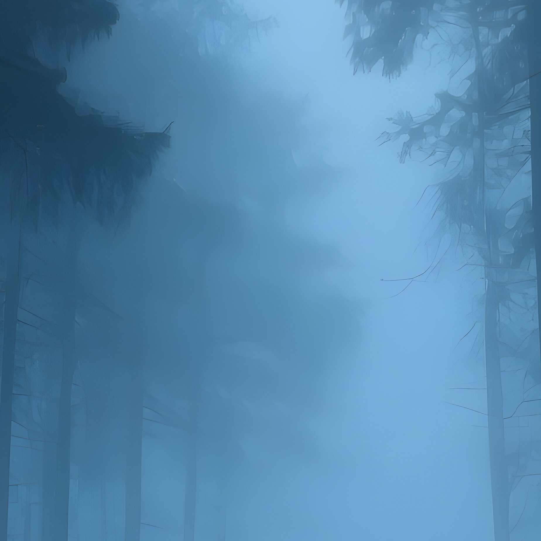 Misty Forest Scene Forest Mist - Full Resolution Quality Preview