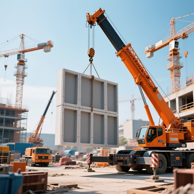 Mobile Crane Lifting Prefabricated Wall Panels