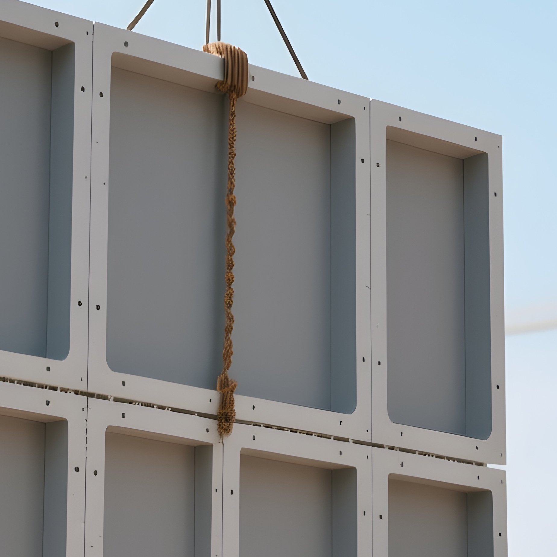 Mobile Crane Lifting Prefabricated Wall Panels - Full Resolution Quality Preview