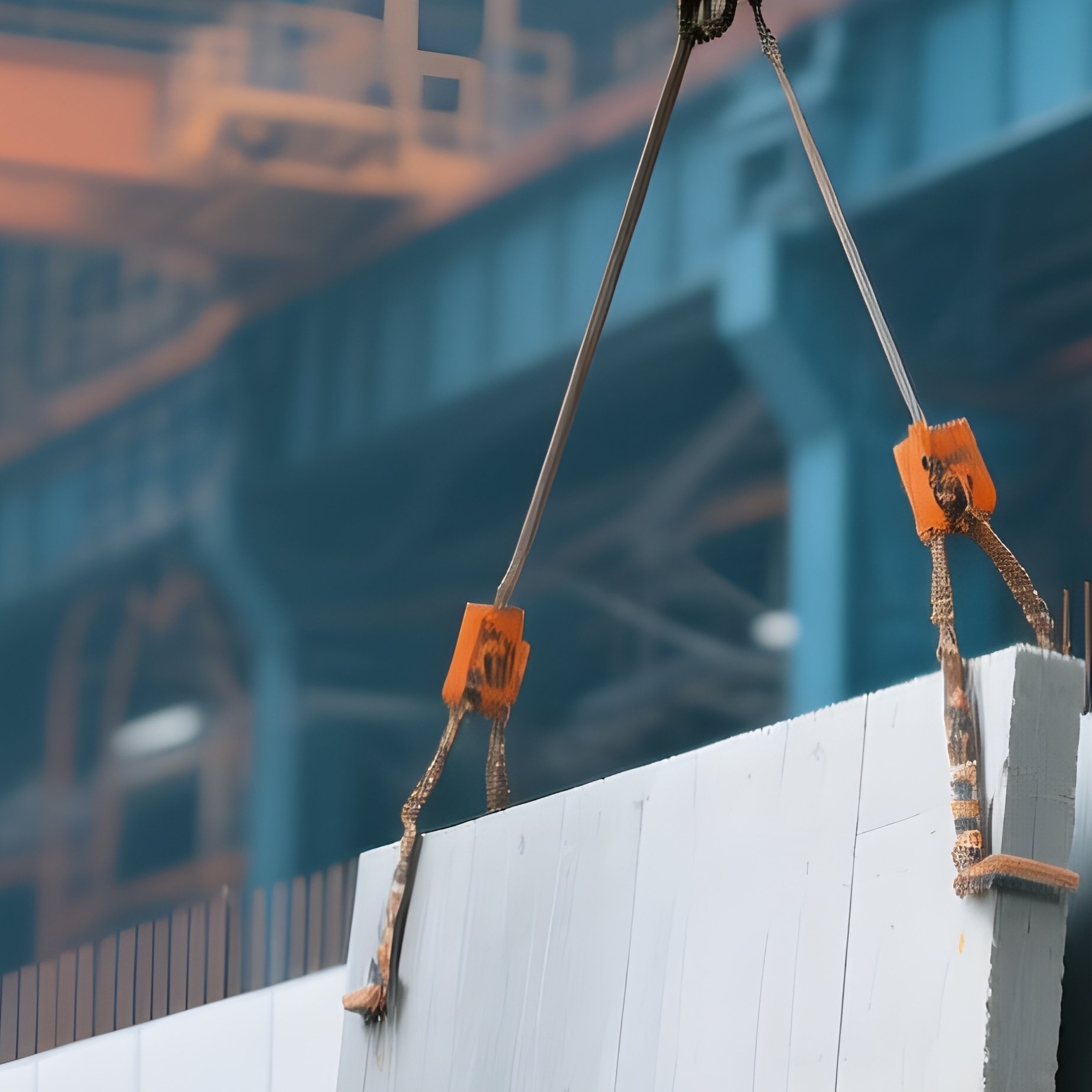 Mobile Crane Lifting Prefabricated Wall Panels - Full Resolution Quality Preview