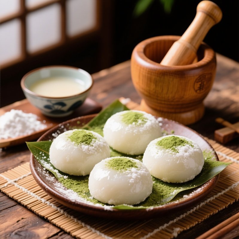 Mochi Rice Cakes Made From Pounded Glutinous Rice 1