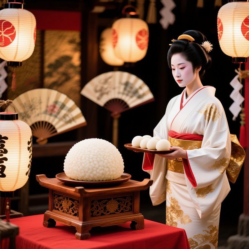 Mochi Rice Cakes Made From Pounded Glutinous Rice 4