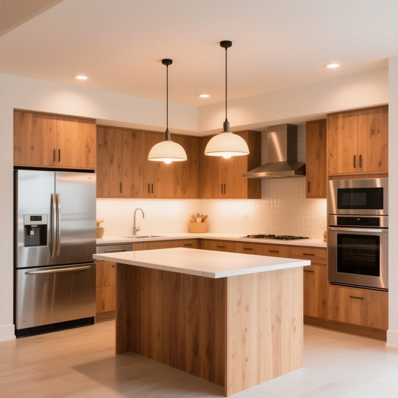 Modern Kitchen With Warm Atmosphere